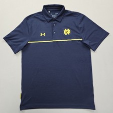 Notre Dame Fighting Irish Shirt Polo Mens M Blue NCAA Golf Under Armour