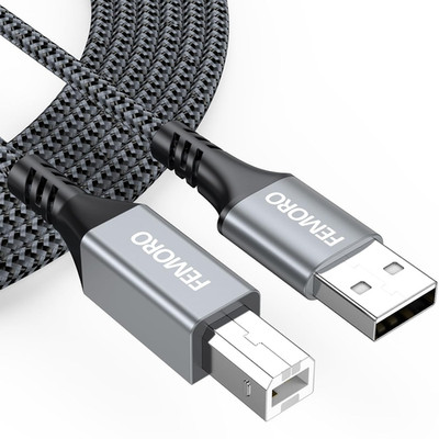FEMORO Printer Cable 10 Feet, USB A to B Printer Cable USB 2.0 Type B Cables Lo