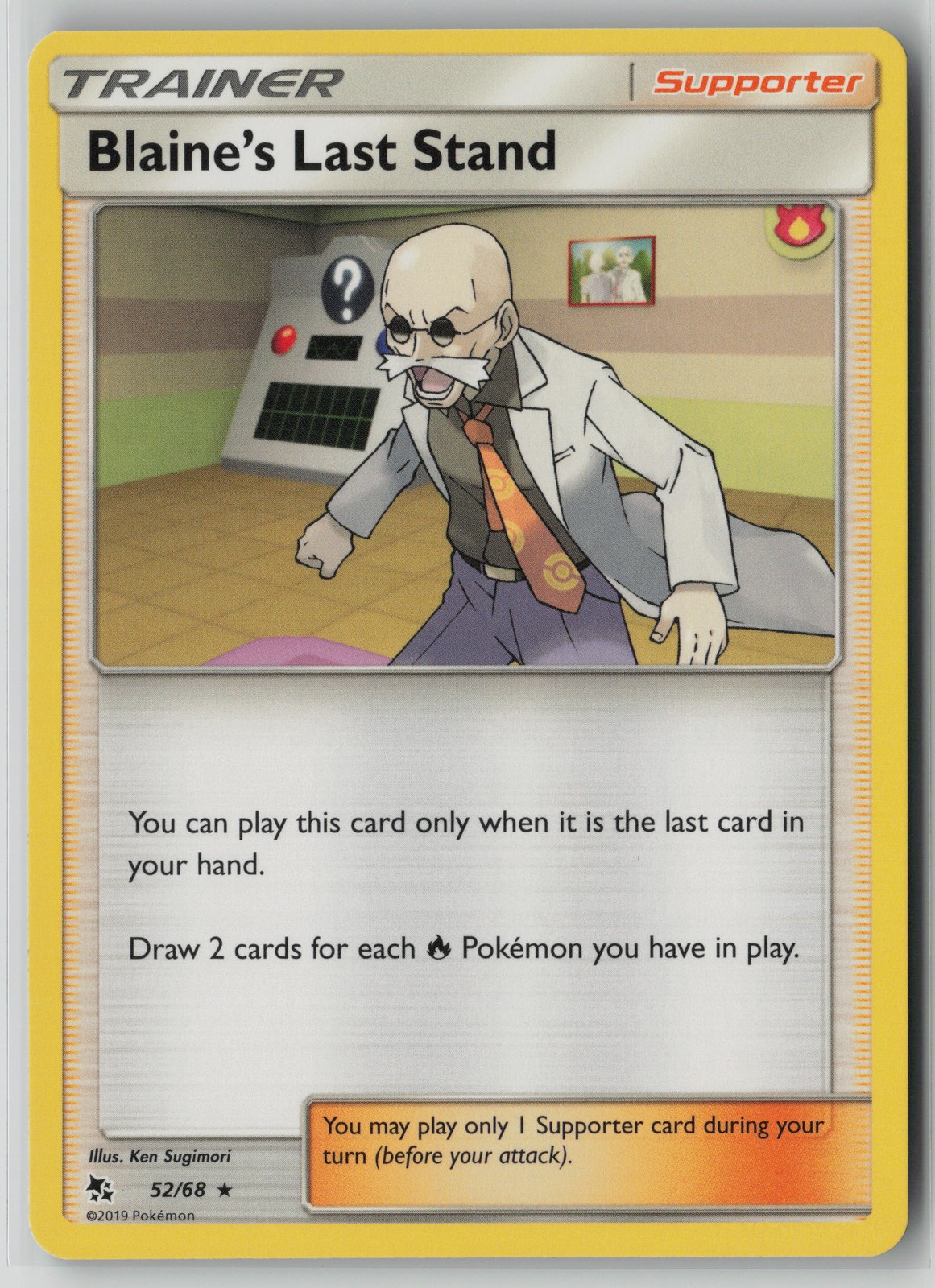 Blaine's Last Stand 52/68 Pokemon Hidden Fates Rare Near Mint Card (NM) 3