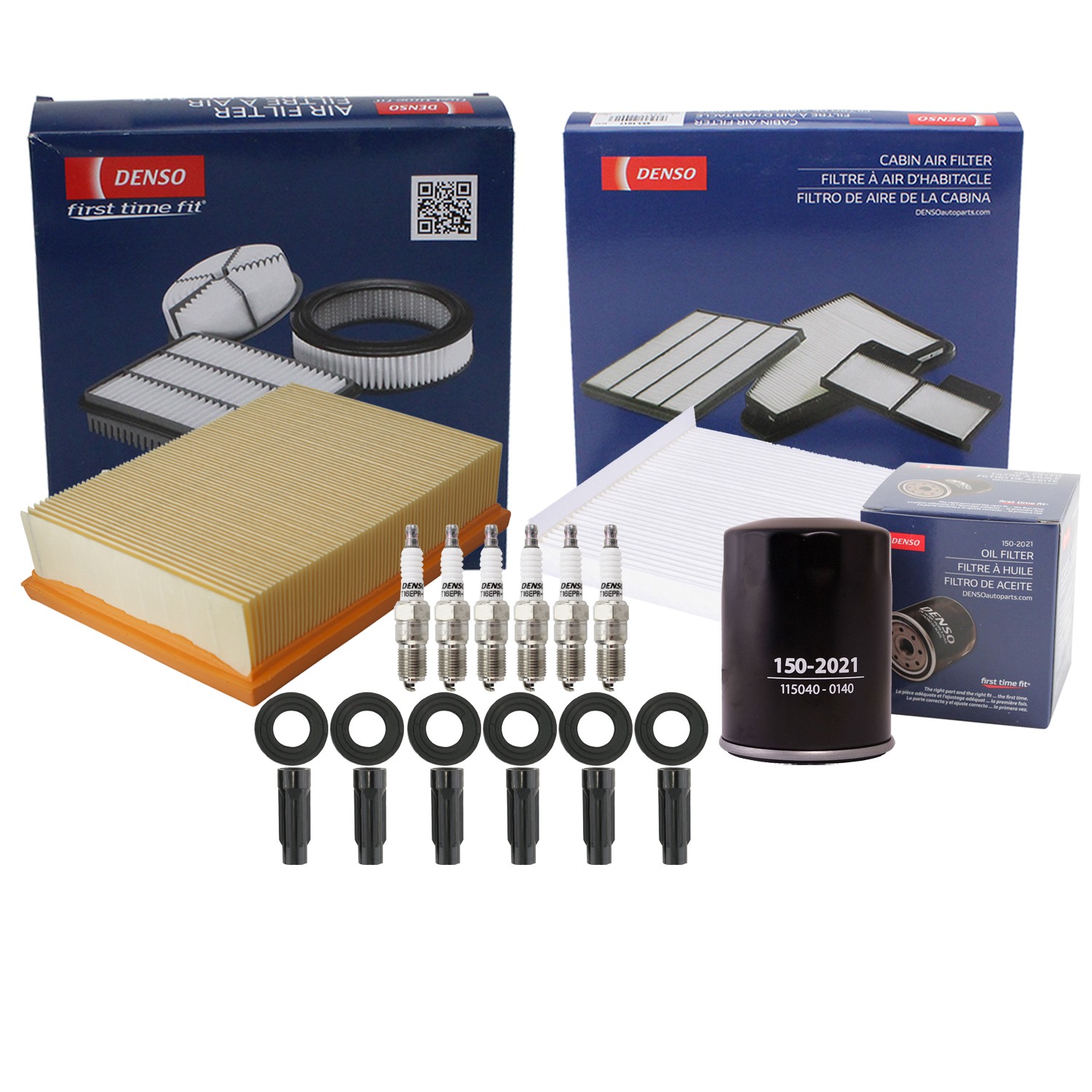 Denso Tune Up Kit 6 Spark Plugs  Boots Kit for Fusion Milan 3.0L V6 FLEX Vin G