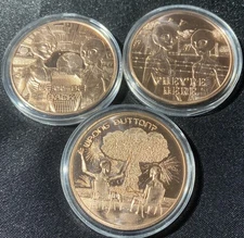 3 Aliens  1 oz Pure Copper Round Collectible Coins in Capsules All 3 Different