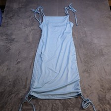 Romwe Dress Blue Adjustable Straps Mini Bodycon Tight Fit Casual Women L