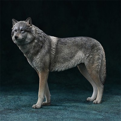 JXK 1/6 Arctic Wolf Model Canis Lupus Arctos Simulated Animal Model Ornament Toy