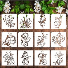 yhslmh Floral Stencils for Painting on Wood Furniture Wall Reusable Canvas...