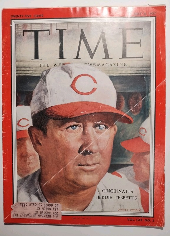 Time Magazine July 8, 1957 Cincinnati’s Birdie Tebbetts Cincinnati Redlegs
