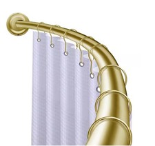 Utopia Alley 72" Curved Shower Rod, Adjustable from 45" to 72" W, Gold-NOB