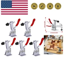 5 pack Hold Down Toggle Clamps Latch Antislip Red 201B Hand Tool 200Lbs Holdi...