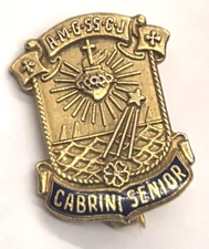 Vintage 1/20 10k Gold Filled Enamel Lapel Pin A M G SS C J - Cabrini Senior
