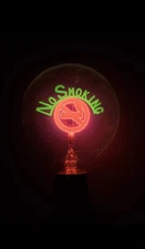 Aerolux Neon Style NO SMOKING Light Bulb Green And Pink Vintage New In Box