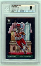 Travis Kelce 2024 Donruss Optic Black Pandora Prizm Downtown Case Hit /25 BGS 9