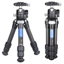 Carbon Fiber Mini Tripod Kit Lightweight Portable Tabletop Tripod with Ball Head