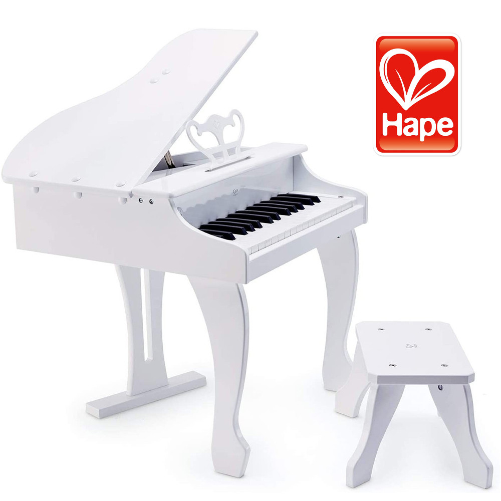 PIANOFORTE A CODA BIANCO PER BAMBINI GIOCHI IN LEGNO BAMBINI HAPE E0338