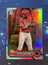 2022 Bowman Chrome #BCP-187 Yerlin Confidan 1st Aqua Pink Vaper Refractor /125