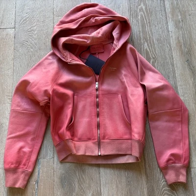 PRADA – Nappa-Lederjacke/Hoodie, Gr. 40 (L) - Bild 1 von 4