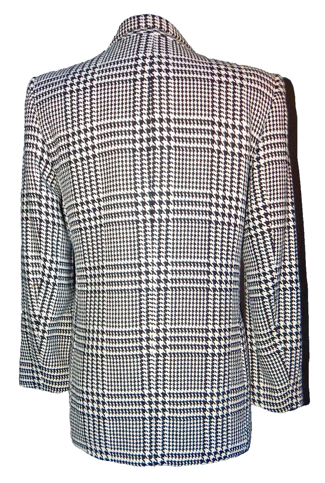 Blazer "The Villager" - De Colección - Blanco y Negro a Cuadros Mezcla de Lana Talla 8P - Usado en Excelente Condición! Foto 4 de 4