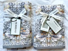 Image of BNWT William Morris & Co STRAWBERRY THIEF Towel x 2 Jacquard Velour Free P&P