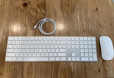 Apple Magic Keyboard  Mouse Bundle, Wireless Bluetooth White Silver