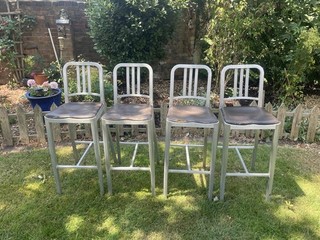 emeco Navy Bar Stool Set Of 4 Seat Height 78cm All Stools Have a serial Number