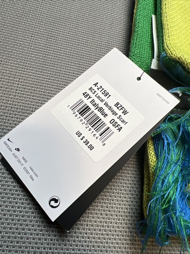 Nike Soccer Scarf Adult Brazil CBF Yellow/Blue NWT - Picture 2 of 5