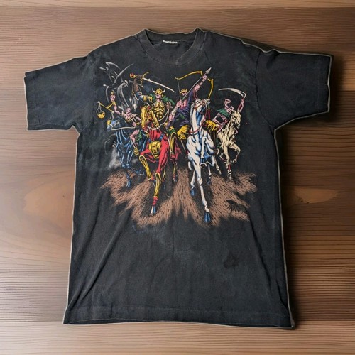 RARA T-SHIRT UOMO 1994 BLU LIQUIDO QUATTRO 4 CAVALIERI STAMPA ALL OVER Medium/Grande - Foto 1 di 12