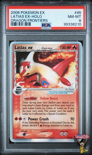 Latias EX Holo 95/101 Dragon Frontiers Pokemon PSA 8 Nm-Mt