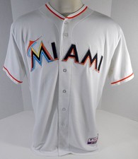 Miami Marlins Austin Brice #41 Game Used White Jersey 50 DP11485