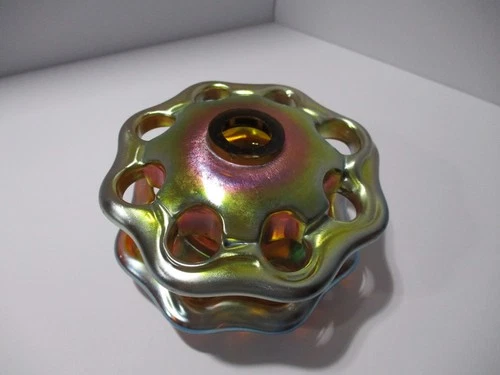 STUNNING CARDER STEUBEN GOLD AURENE FLOWER FROG UNSIGNED!