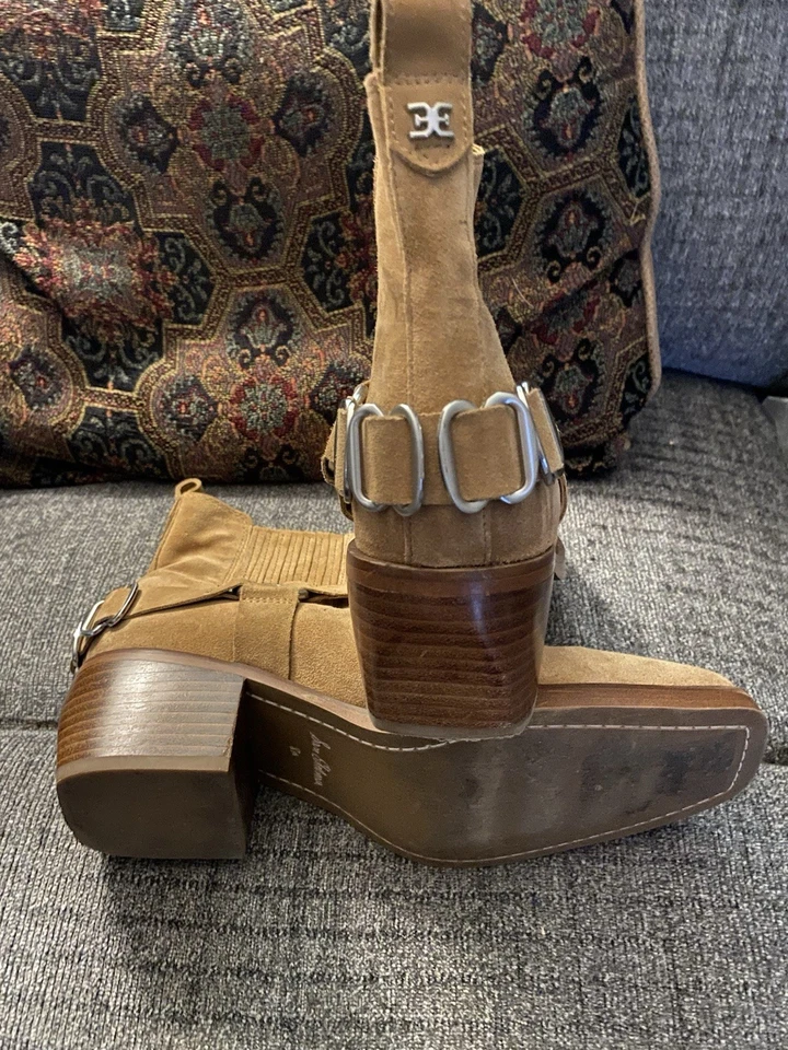 Sam Edelman Bellamie Gamuza Arnés Western Botines en Gamuza Camel Talla 8.5 Foto 3 de 4