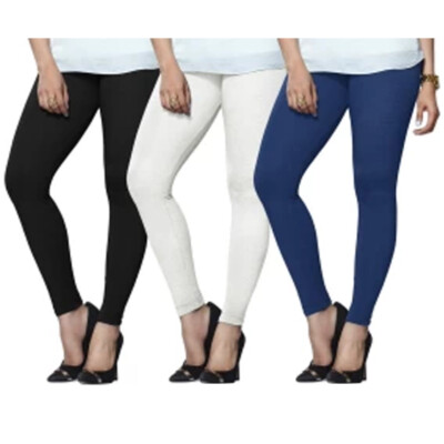 3 Womens Leggings Set Ankle Length 