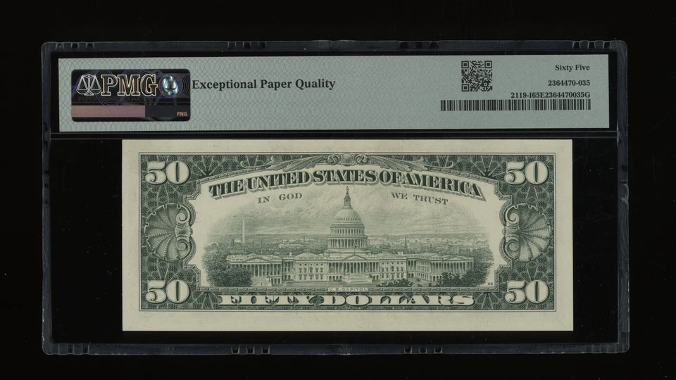 DBR 1977 $50 FRN Minneapolis Gem Fr. 2119-I PMG 65 EPQ Serial I03582618A - Image 2 of 2