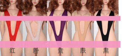 1:6 Scale Red Elastic Swimsuit Bikini Clothes for 12'' Female Figure Body Toy