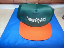 Vintage KC Panama City Beach Florida Snapback Cap Hat Orange Green