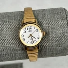 VTG Timex Watch Womens 23mm Indiglo Quartz Gold Tone Stretchy Band New Battery