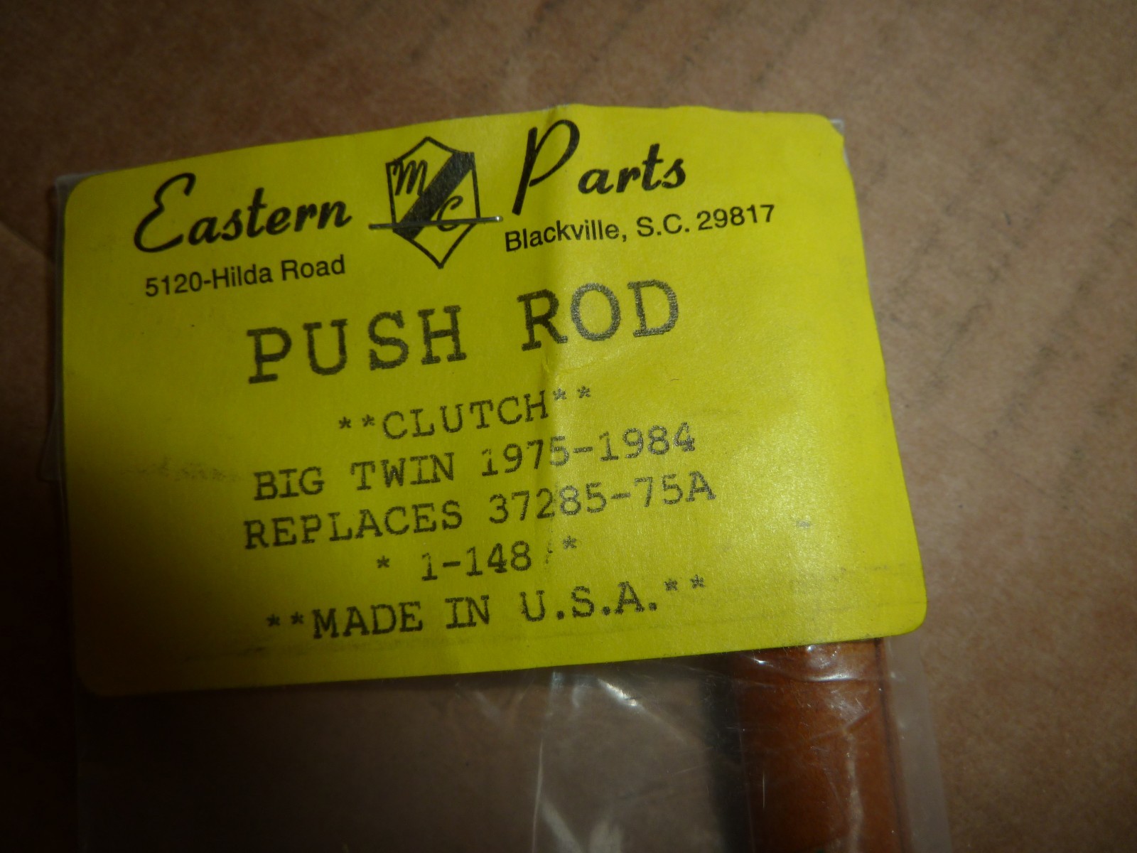 HARLEY DAVIDSON HEAVY DUTY clutch push rod for 4 speed big twins 1975