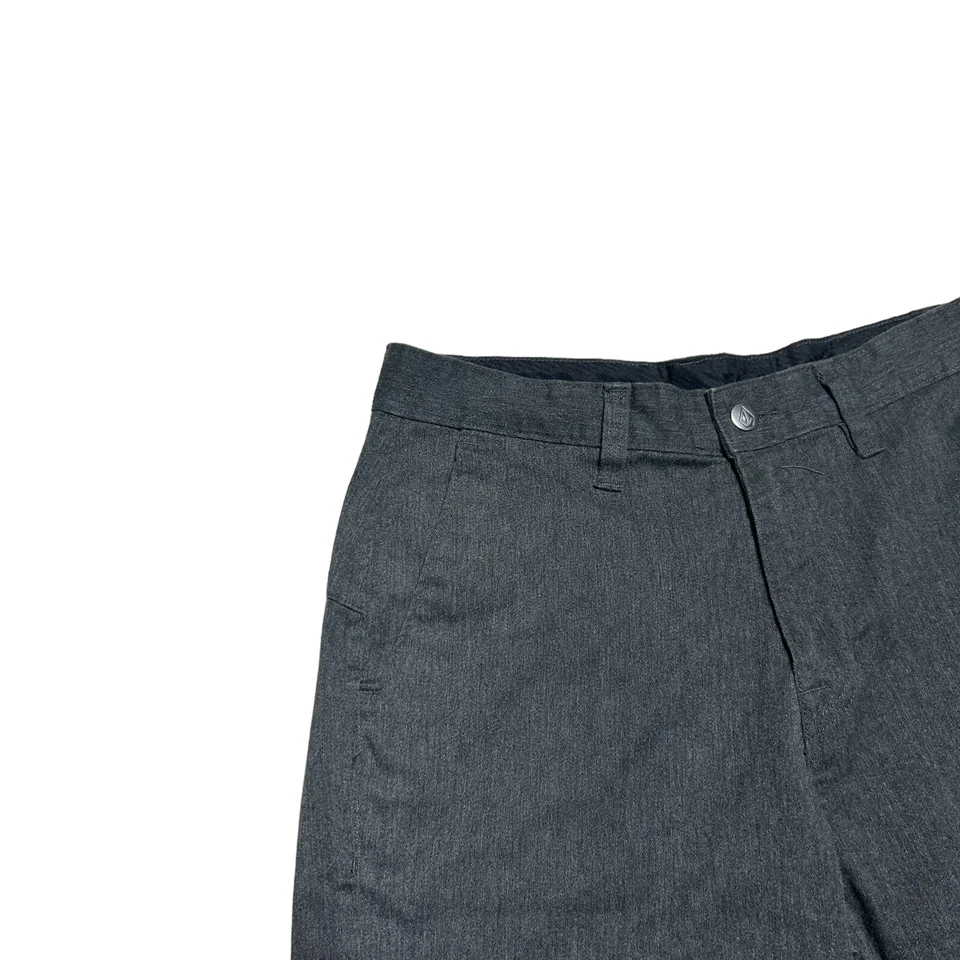 Volcom Frickn Chino Shorts Mens Size 30 Charcoal Gray Flat Front Casual - Image 4 of 4