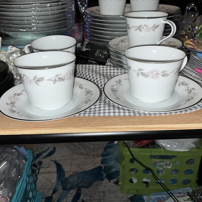 Noritake Lillian Cup and Saucer New 1965 Discontinued Pattern Lot Of 2