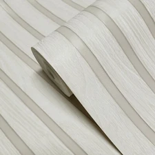 Vinyl ivory off white aspen Slat wooden planks Look faux Wood textured wallpaper