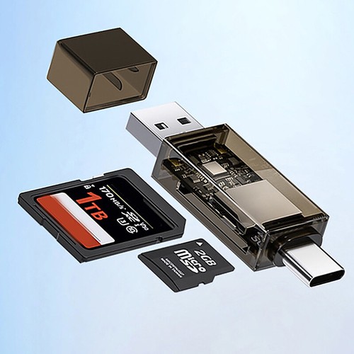 Transparent SD TF Memory Card Reader USB Type-C For Lightning For Iphone - Photo 9/16