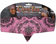 Pink Paisley Rhinestones Chop Top Biker Headband Bandanna Sweatband Head Wrap