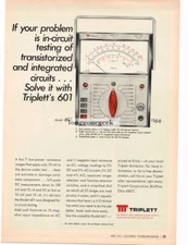 1971 Triplett 601 VOM Multimeter Circuit tester Vintage Ad 