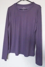 Danskin Ladies' Ribbed Long Sleeve Active Top Purple Size L