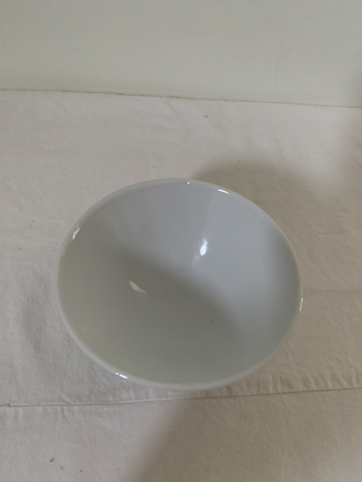 Japanese Rice Noodle Bowl 4.5" Wide Porcelain Leaf Geometric Pattern Vintage