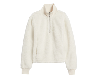 fleece half zip sweatshirt