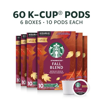 Starbucks FALL BLEND Keurig K-Cup Pods Coffee Medium Roast 60 Kcup BB 6/25
