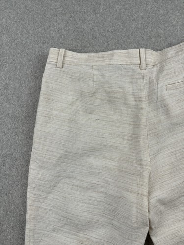 Theory Damen Größe 8 cremefarbene Leinenmischung zugeschnittene maßgeschneiderte Hosenhose mit Taschen - Bild 12 von 15