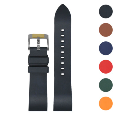 DASSARI Smooth FKM Rubber Watch Band with Two Tone Buckle Quick Release  Strap