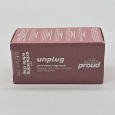 Skin Proud Unplug Pore Detox Mask Exfoliating White Clay, 1.23 oz New Sealed