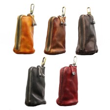 Genuine Leather Wallet Vintage Zipper Car Key Coin Bag Purse Card Case Pouch