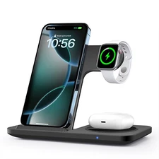 3in1 15W Wireless Charger Dock Station For Apple Watch 10 Air Pods iPhone 15 14