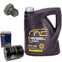 MotoröL Set 5W40 5 Liter + ÖLfilter SM 108 + Schraube FüR Audi Seat VW Passat